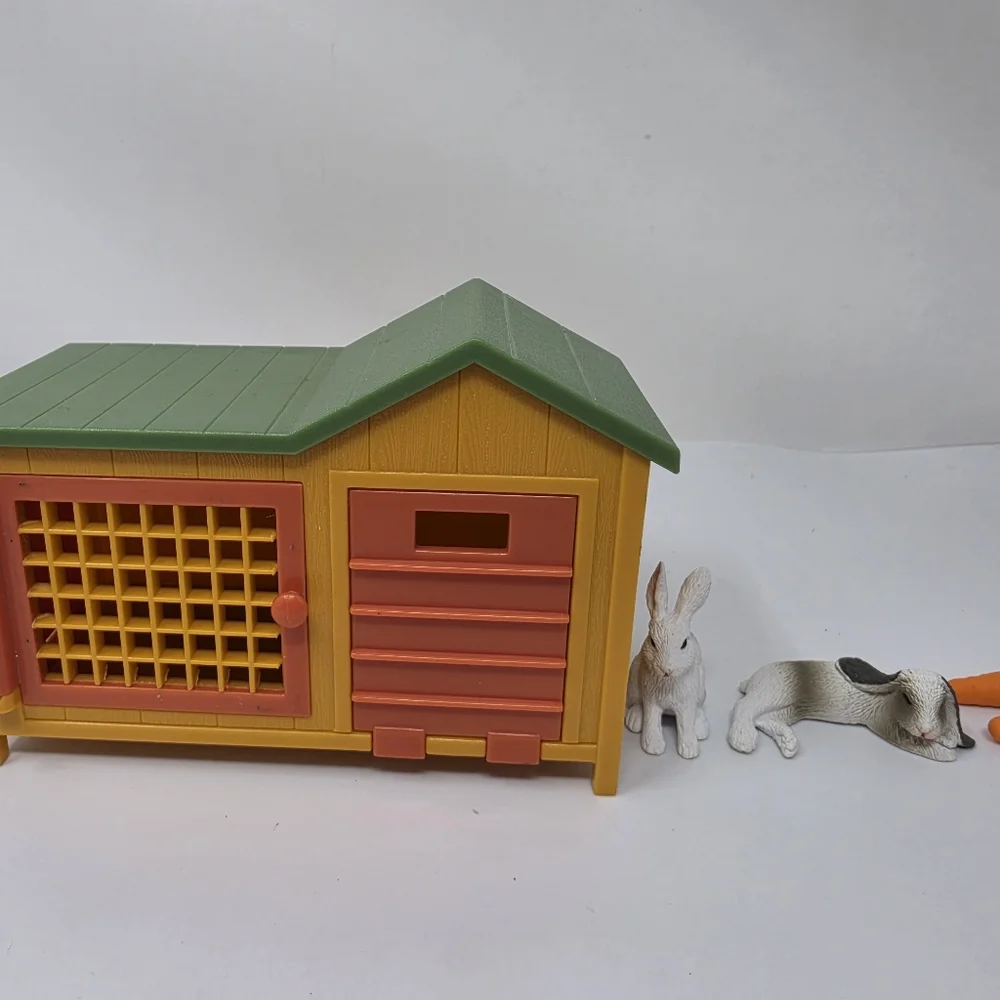 Terra by Battat Rabbit Hutch 2 Rabbits Includes 2 Carrots